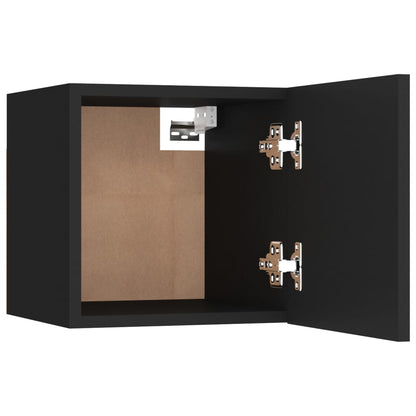6 Piece TV Cabinet Set Black Engineered Wood