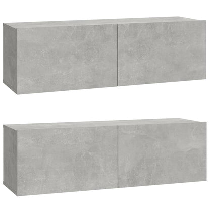 4 Piece TV Cabinet Set Concrete Grey Engineered Wood