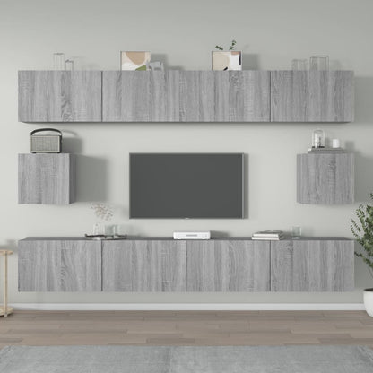 6 Piece TV Cabinet Set Grey Sonoma Engineered Wood