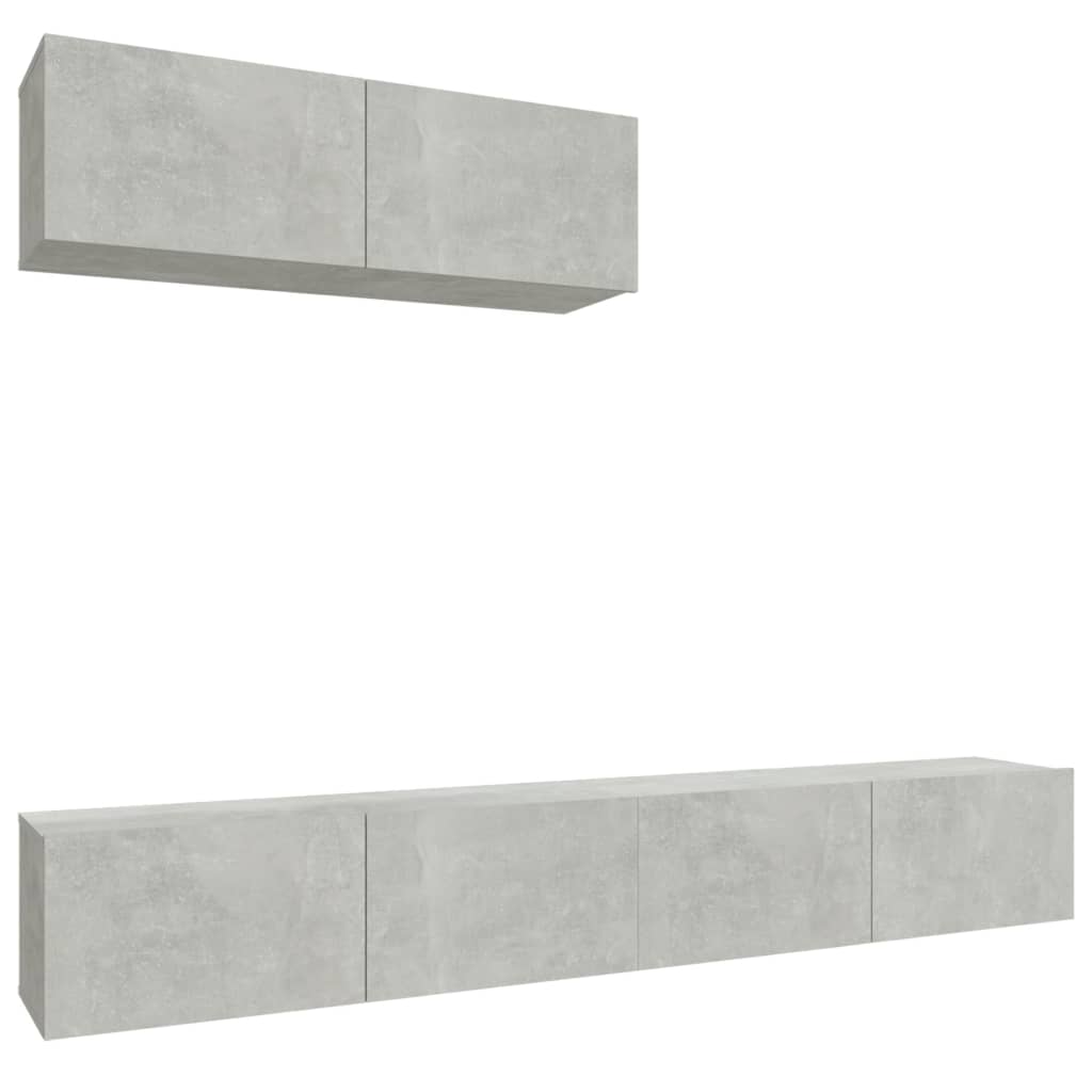 3 Piece TV Cabinet Set Concrete Grey Engineered Wood