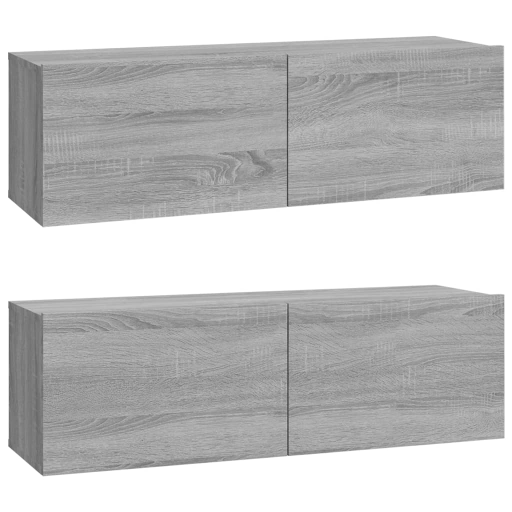 3 Piece TV Cabinet Set Grey Sonoma Engineered Wood