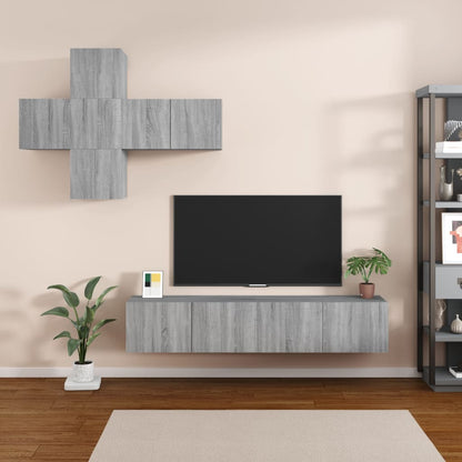 7 Piece TV Cabinet Set Grey Sonoma Engineered Wood