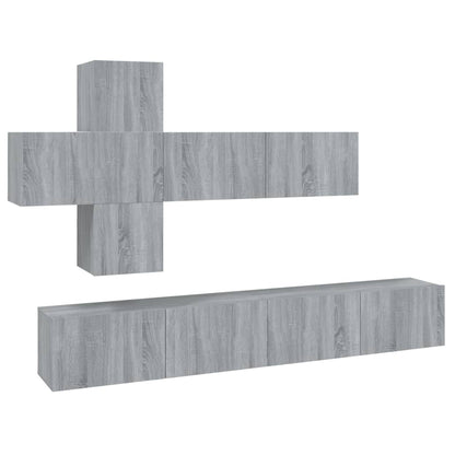 7 Piece TV Cabinet Set Grey Sonoma Engineered Wood