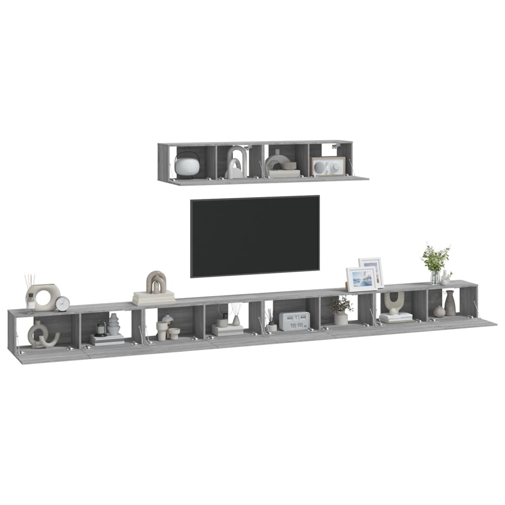 4 Piece TV Cabinet Set Grey Sonoma Engineered Wood