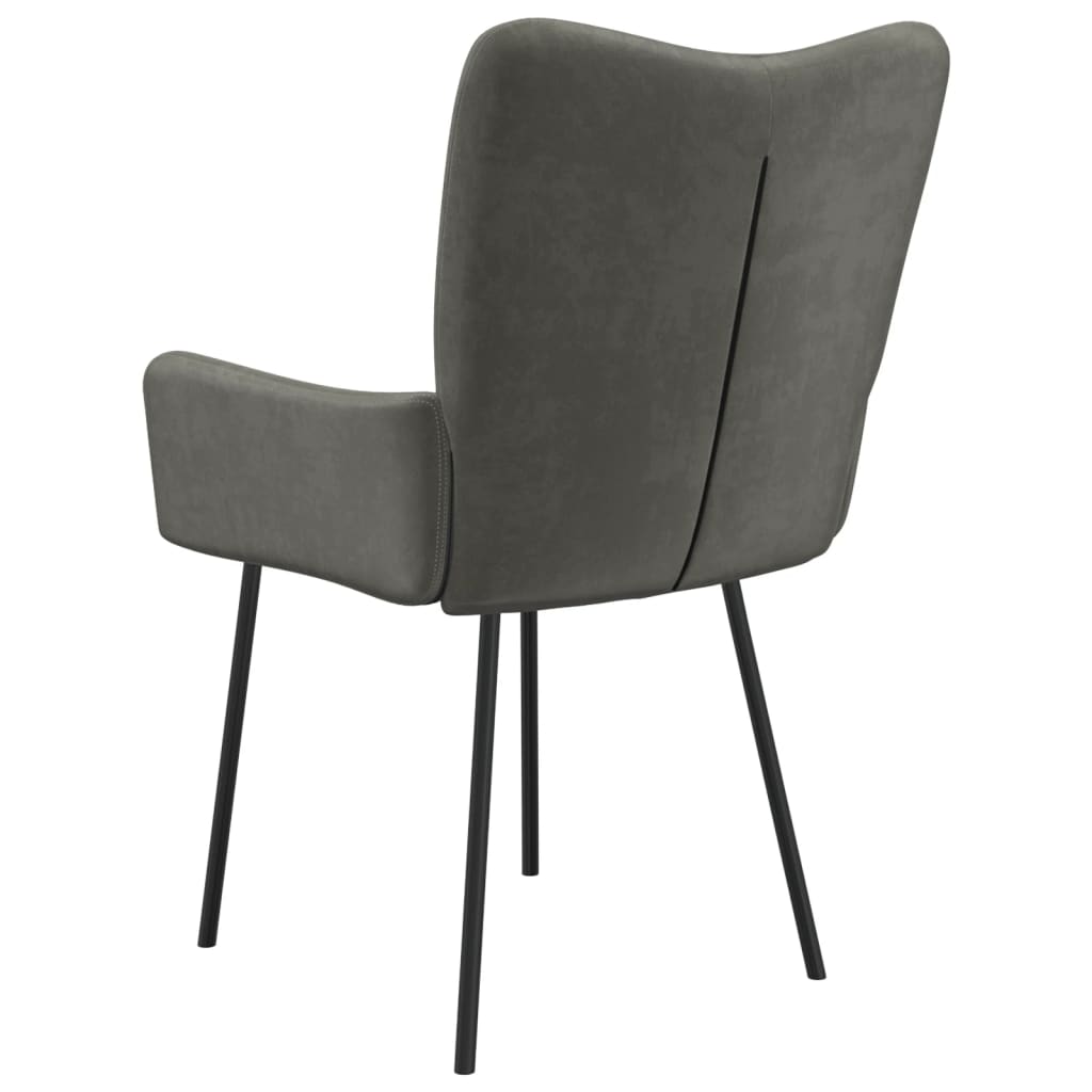 Dining Chairs 2 pcs Dark Grey Velvet