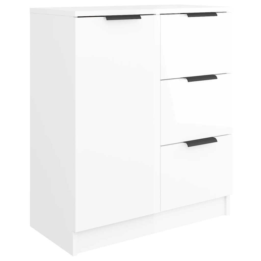 Sideboards 2 pcs High Gloss White 60x30x70 cm Engineered Wood