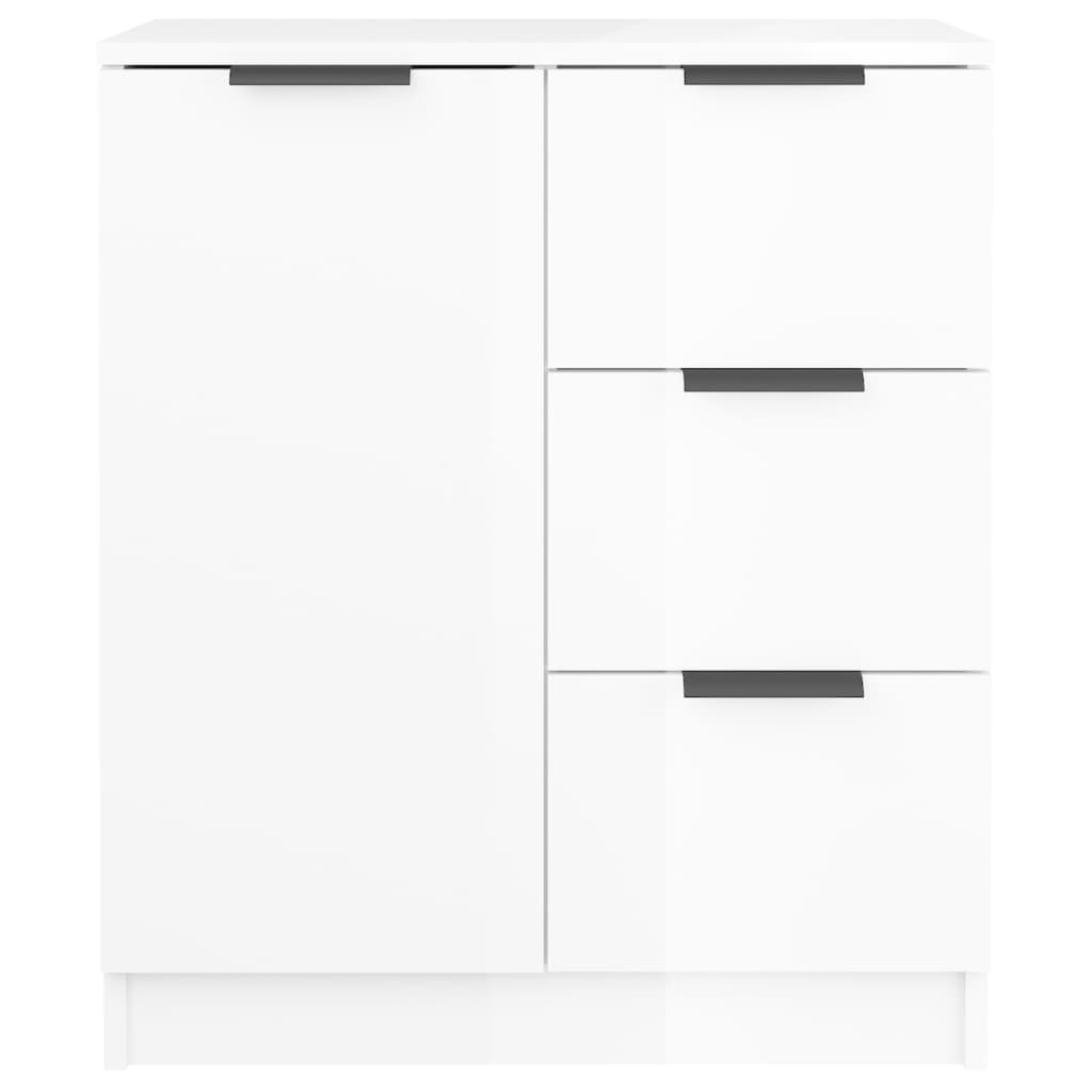 Sideboards 2 pcs High Gloss White 60x30x70 cm Engineered Wood