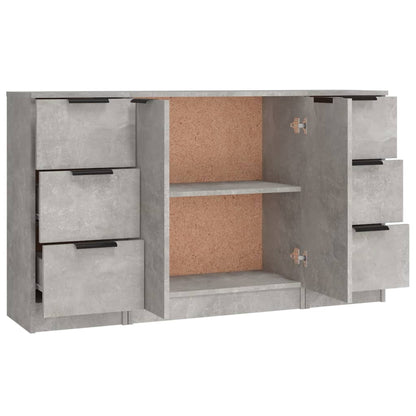 Sideboards 3 pcs Concrete Grey Engineered Wood