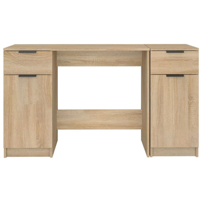 Desk with Side Cabinet Sonoma Oak Engineered Wood