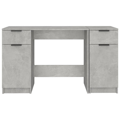 Desk with Side Cabinet Concrete Grey Engineered Wood