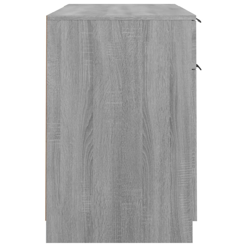 Desk with Side Cabinet Grey Sonoma Engineered Wood