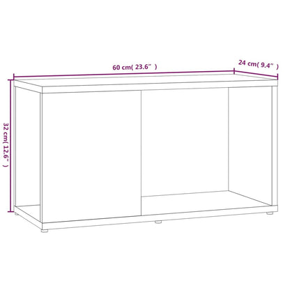 TV Cabinet Smoked Oak 60x24x32cm Engineered Wood