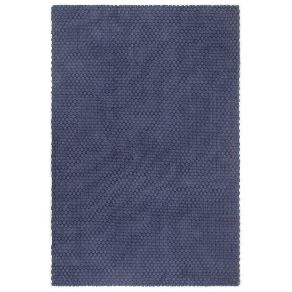 Rug Rectangular Navy Blue 160x230 cm Cotton