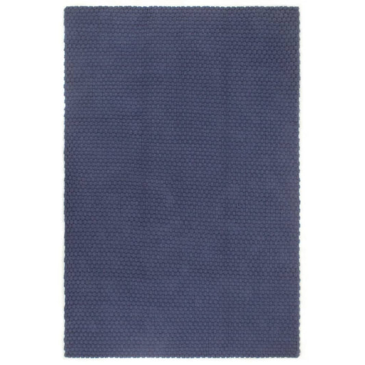 Rug Rectangular Navy Blue 180x250 cm Cotton