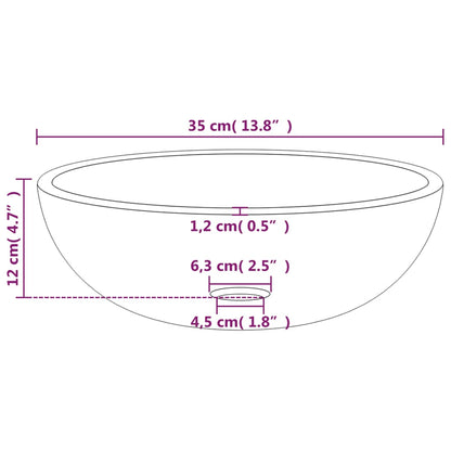 Basin Tempered Glass 35x12 cm White