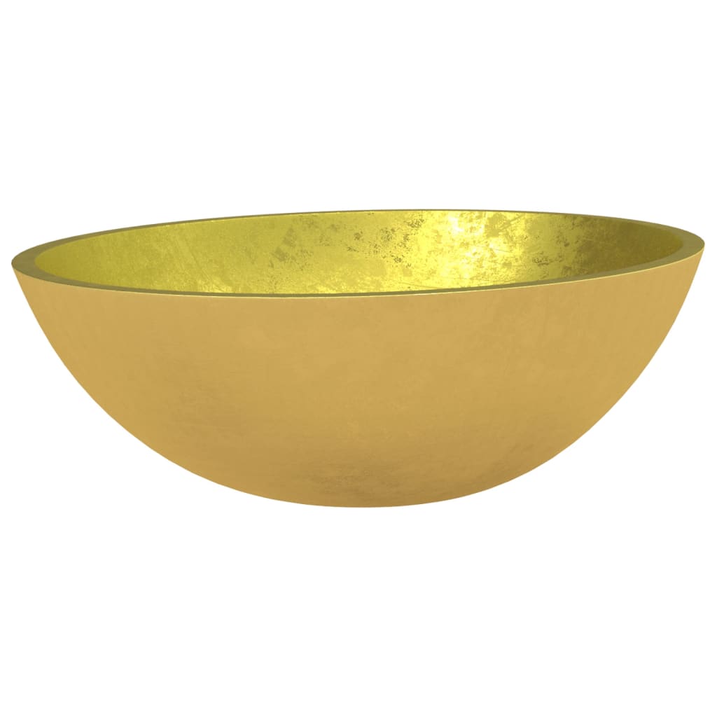 Basin Glass 50x37x14 cm Gold