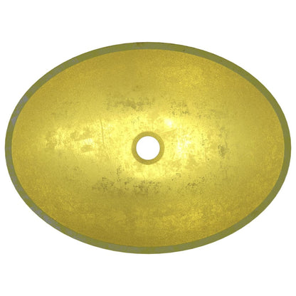 Basin Glass 50x37x14 cm Gold