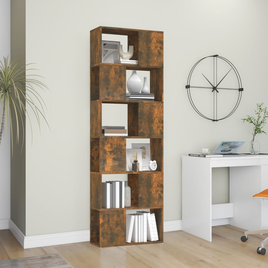 Book Cabinet/Room Divider Smoked Oak 60x24x186 cm