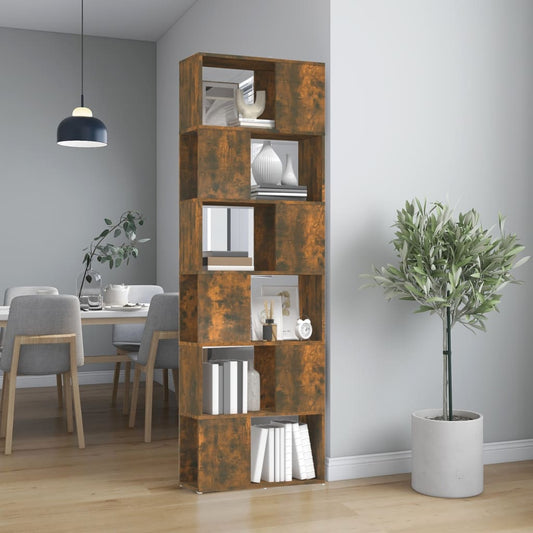 Book Cabinet/Room Divider Smoked Oak 60x24x186 cm