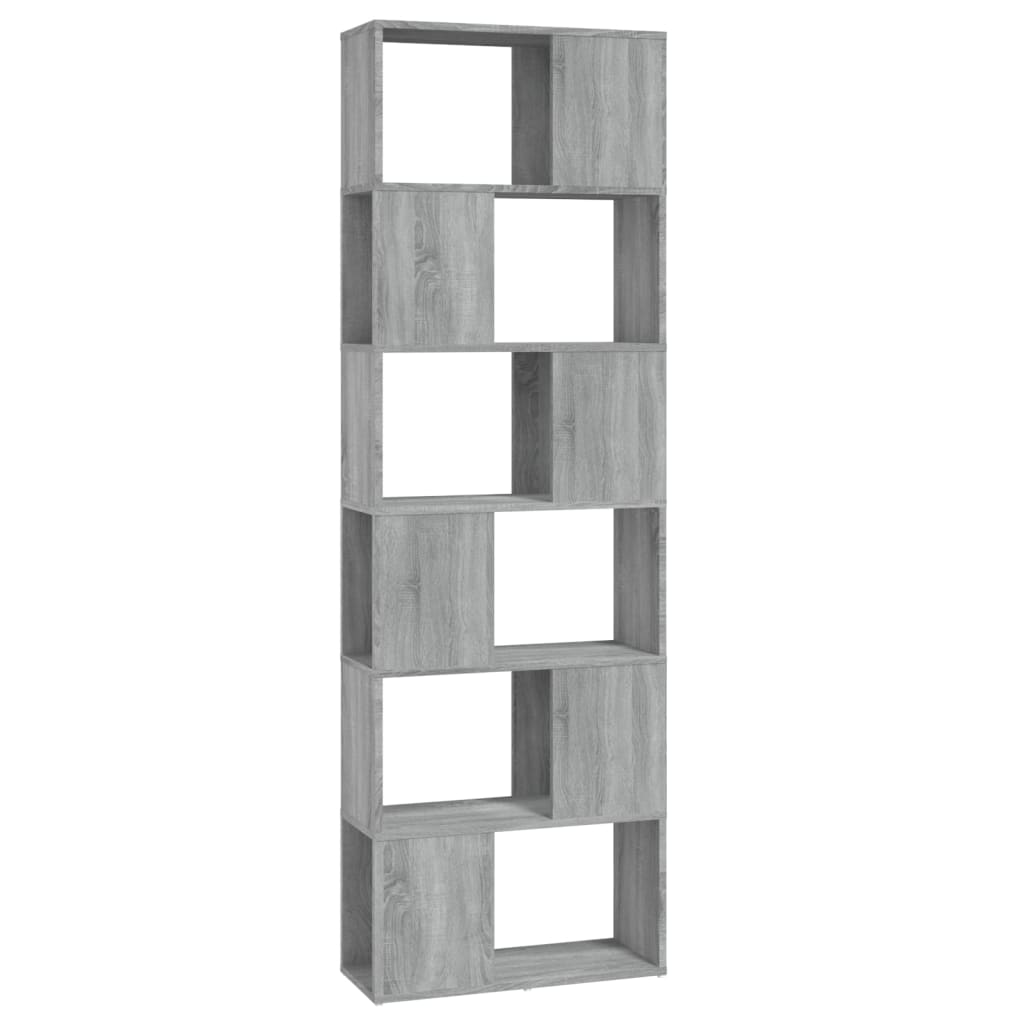 Book Cabinet/Room Divider Grey Sonoma 60x24x186 cm