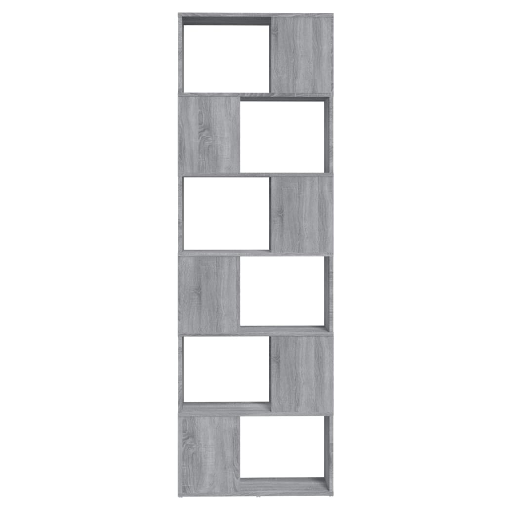 Book Cabinet/Room Divider Grey Sonoma 60x24x186 cm