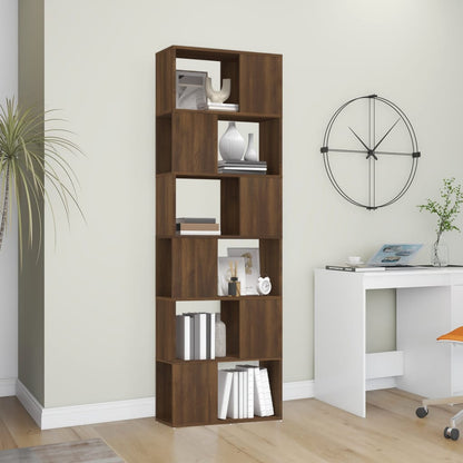 Book Cabinet/Room Divider Brown Oak 60x24x186 cm