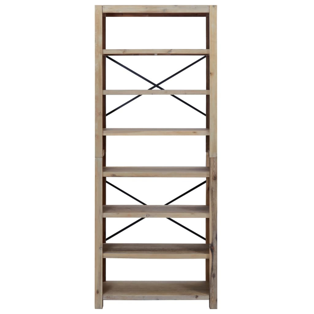 7-Tier Bookcase 80x30x200 cm Solid Wood Acacia