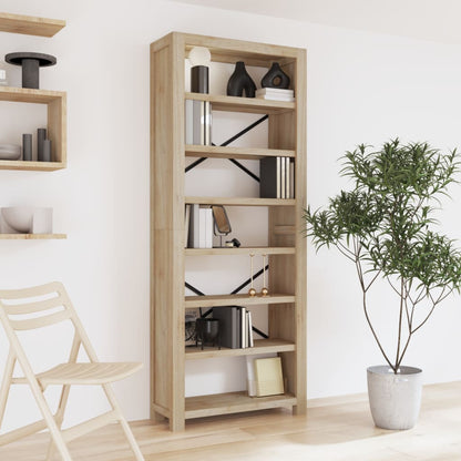 7-Tier Bookcase 80x30x200 cm Solid Wood Acacia