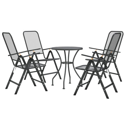 5 Piece Garden Dining Set Expanded Metal Mesh Anthracite