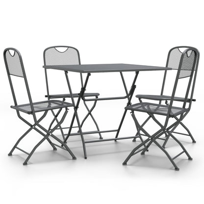 5 Piece Garden Dining Set Expanded Metal Mesh Anthracite