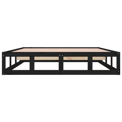 Bed Frame without Mattress Black 120x200 cm Solid Wood
