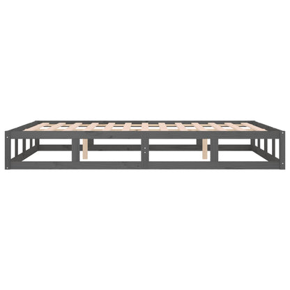 Bed Frame without Mattress Grey 150x200 cm King Size King Size Solid Wood