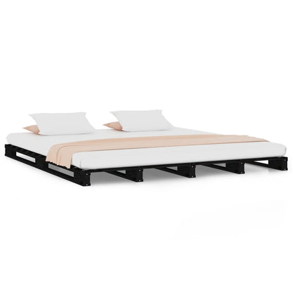 Pallet Bed without Mattress Black Small Double Solid Wood