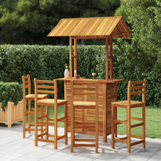 5 Piece Garden Bar Set Solid Wood Acacia