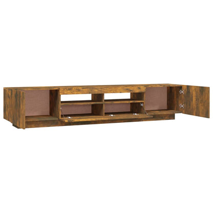 2 Piece TV Cabinet Set with LED Lights Smoked Oak Engineered Wood