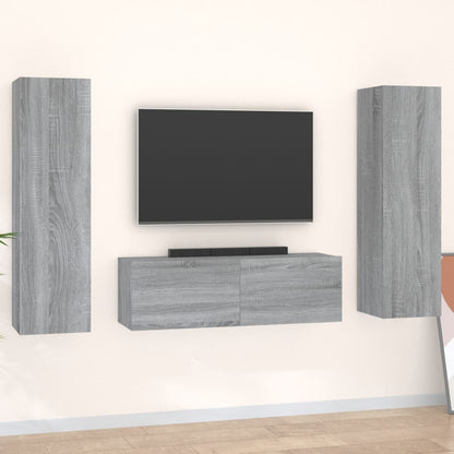 3 Piece TV Cabinet Set Grey Sonoma Engineered Wood