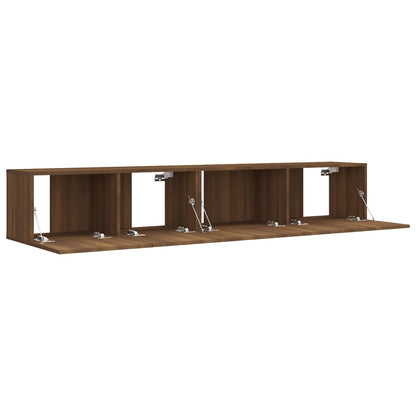 2 Piece TV Cabinet Set Brown Oak Engineered Wood