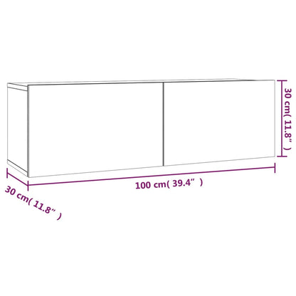 2 Piece TV Cabinet Set Brown Oak Engineered Wood