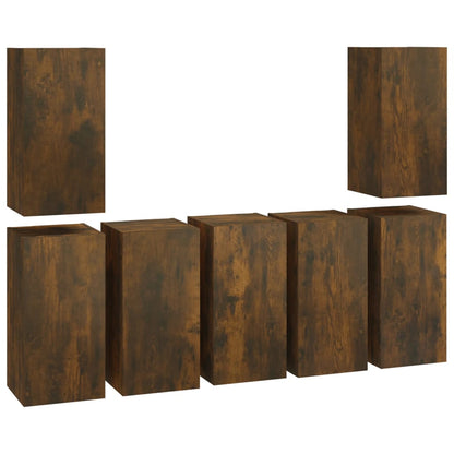 TV Cabinets 7 pcs Smoked Oak 30.5x30x60 cm Engineered Wood