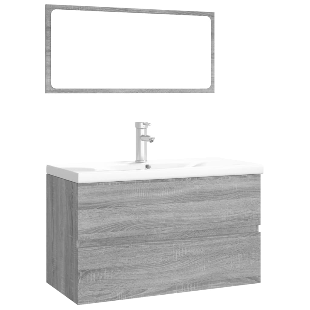 Bathroom Furniture Set Grey Sonoma Engineered Wood