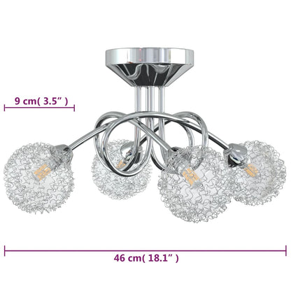 Ceiling Lamp with Mesh Wire Shades for 4 G9 LED Lights