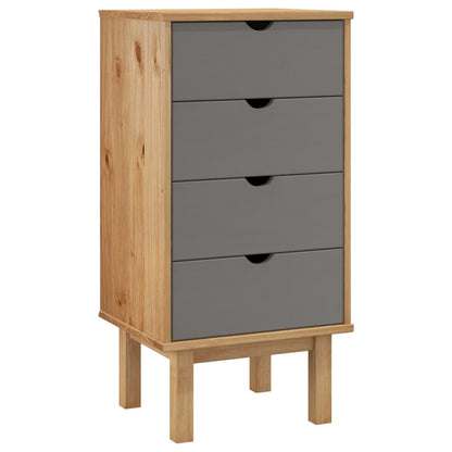 Drawer Cabinet OTTA Brown&Grey 45x39x90cm Solid Wood Pine