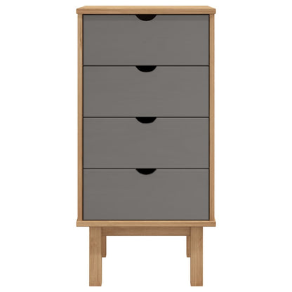 Drawer Cabinet OTTA Brown&Grey 45x39x90cm Solid Wood Pine