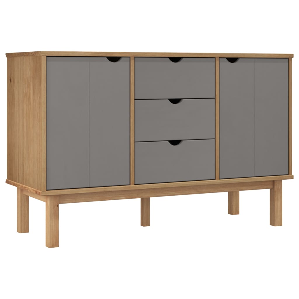 Sideboard OTTA Brown and Grey 113.5x43x73 cm Solid Wood Pine