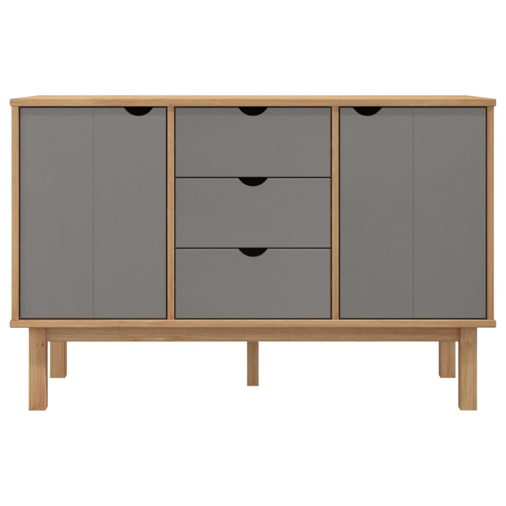 Sideboard OTTA Brown and Grey 113.5x43x73 cm Solid Wood Pine