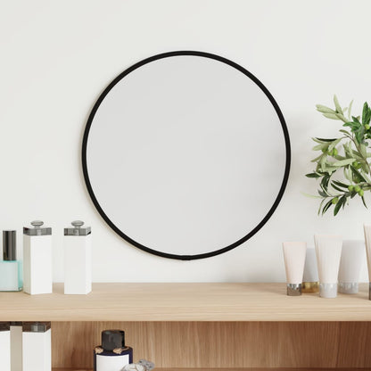 Wall Mirror Black Ø 30 cm Round