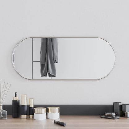 Wall Mirror Silver 60x25 cm Oval