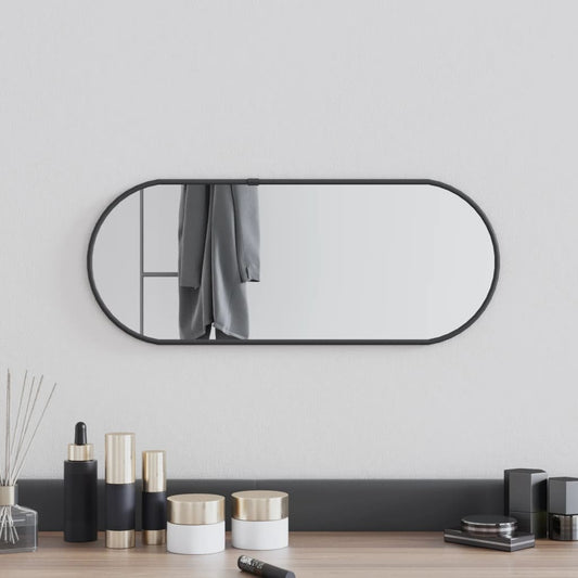 Wall Mirror Black 50x20 cm Oval