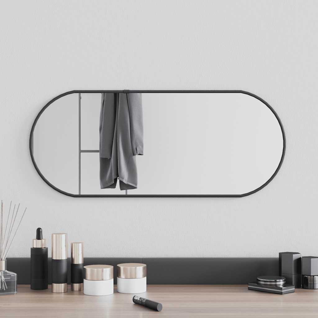 Wall Mirror Black 60x25 cm Oval