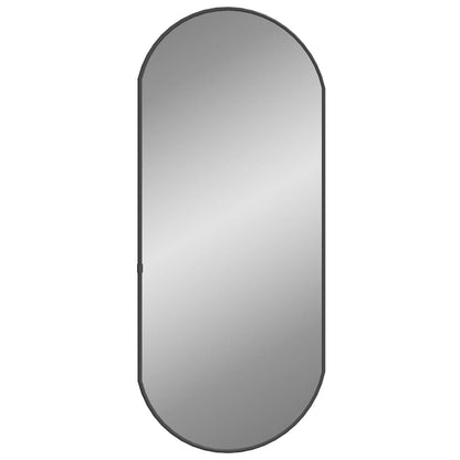 Wall Mirror Black 70x30 cm Oval